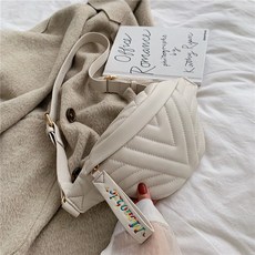 Es flandino 데일리 레인보우 레터링 퀄팅 힙색