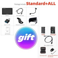 FEELWORLD F5 PROX 5.5 인치 터치 스크린 DSLR 카메라 필드 모니터 1600nit IPS1920 x 10803D LUT 4K HDMI, 03 F5 PROX ALl