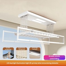 전기 리프팅 지능형 리모컨 발코니 의류 건조 랙 및 소독 접이식, 없음, 1) L - Milky White-light-10