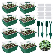 8개의 실내 온실 전파자 종자 스타터 트레이 셀 팩 미니 온실 전파 세트 모종 스타터 트레이 A
