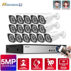 16CH CCTV 시스템 5MP 얼굴 기록과 DVR 시스템 고화질 16PCS CCTV 카메라 500만 화소 강화 적외선 보안 카메라 4TB 하드디스크, 2T, 영국 플러그, 16채널 DVR 16캠