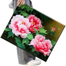 FASEN 액자 보석십자수 캔버스형 DIY 키트 40 x 50 cm FSE12.부귀모란 1세트