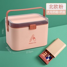 [요요중국]JUJIA8 가정용 약상자 가정용 팩 수납 약상자 수납 상자 대용량 재택 의료, 단일옵션, 09. 북유럽 파우더 라지 투피스
