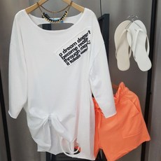 상상그이상 칼구제 레터링패치 라운드 구제 반팔티 반팔 티셔츠