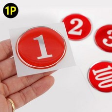 1P 원형 에폭시 번호판 레드 48mm ID카드케이스 교회
