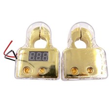 자동차 배터리 터미널 커넥터 LED 전압계 디스플레이 12V-48V 클램프, a pair, 1개