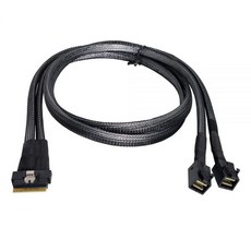 케이블cc PCI-E 울트라포트 슬림라인 SAS 슬림 4.0 SFF-86548i 74핀 투 듀얼 오큘링크 SFF-8611 케이블 50cm PCI-익스프레스, SFF-8654 8i to 2xSFF-8643