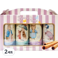 PETER RABBIT 比得兔 綜合捲心酥禮盒 4入組, 巧克力口味+卡布奇諾口味+淇淋巧酥口味+香草口味, 2組