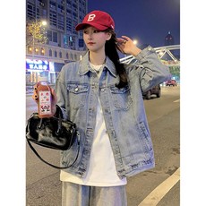 Ogfaour 데님 코트 봄 긴팔 상의 재킷 Og22030704