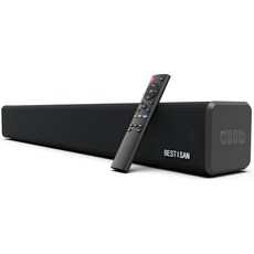 100와트 32인치 사운드바 Bestisan 2.1 채널 블루투스 5.0 사운드바 듀얼 서브우퍼 TV 스피커 내장 (2022 업데이트 3 오디오 모드 HDMI 기능), 1개