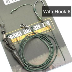 잉어 낚시 라인 준비 묶여 리그 Leadcore 코팅 Hooklink 액세서리 장비 후크와 만들기, [04] with Size8