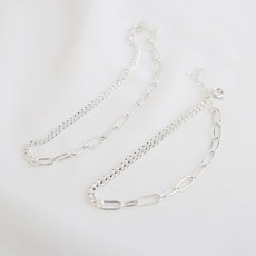 클립커팅언발체인실버925발찌