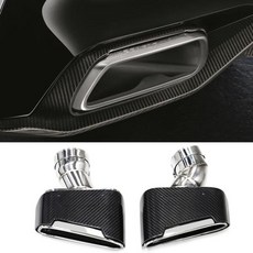 카본 자동차 배기 팁 BMW G30 G31 530i 528i 머플러 테일 파이프 시스템 깍지 튜닝 1 쌍, Black