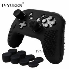 IVYUEEN 실리콘 고무 커버 케이스 닌텐도 스위치 NS NX 프로 컨트롤러 보호 피부 NintendoSwitch 8 캡 그립|case|nintend, 단일, 1개, Black Dragon