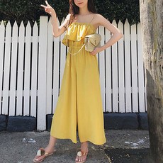 오프숄더점프슈트