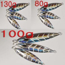 슬로우 지그 롱지그 메탈지그 야광 물고기 뼈다귀 호동피싱, 은색 야광 줄무늬, 100g