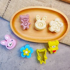 식빵 샌드위치 동물 모양틀 주먹밥 달고나 찍기틀 월병, 세 개 한세트, 1개