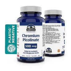 (캐나다 직송) 크로뮴 피콜리네이트 500mcg - 포도당 및 혈당 지원 보충제 근육량 신진대사 베르베린의 대안, 1개