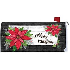 크리스마스 Poinsettia - 사서함 변신 - 스틸 표준 시골의 사서함에 대한 자성 스트립을 가지는 비닐 - 미국에서 만든 - 저작권 라이센스 및 상표 주식회사, 본상품, 본상품