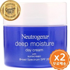 뉴트로지나 딥 모이스춰 데이 크림 위드 썬스크린 브로드 스펙트럼 SPF 20 - 63g, 수량: 2　　　　　(상품코드272p)