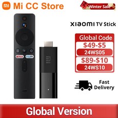 크롬캐스트4세대구글캐스트 4K 샤오미 미 TV 스틱 글로벌 버전 1080P 안드로이드 90 HDR 1GB RAM 8GB ROM 휴대용 미니 동글 와이파이 구글 어시스턴트, 1.EU Charger, 1개