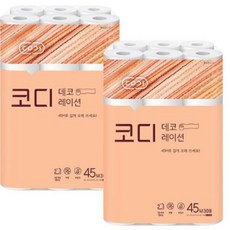 [코디] 데코레이션 화장지 45mx30롤 2팩, 60개