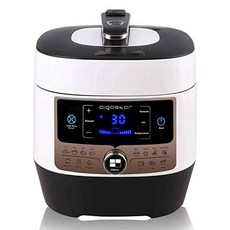Klarstein 멀티쿠커 슬로우 스마트 플렉스 쿡 고은아 찜기 스팀팟 Aigostar Pa 30HGZ7in1 다기능 압력솥 대형 LED 패널이있는 14 가지 프로그래밍 기능 압력 설정 타이머 보온 기능 55리터 붙지 않는 요리 냄비 1000W 흰색-70880, 단일옵션, 단일옵션