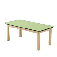 어린이집책상 원목 테이블 의자 세트 학습 교구 학원, 라이트 그린 (기본 높이 50cm)