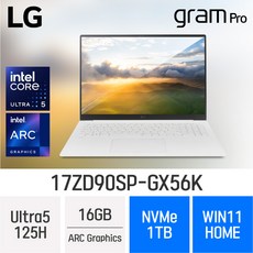 17ZD90SP-GX56K WIN11 Home 16GB 1TB 화이트 상품 이미지