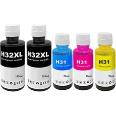 31 32XL 리필 잉크 병 HP31 32 XL 스마트 탱크 7301 6002 7602 5101 7001 5000 플러스 551 651 455 457 450 프린터5팩 블랙시안