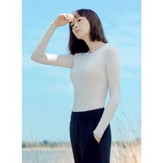 [국내 매장판] 탑텐 발열내의 여성 온에어 모이스처웜 크루넥 긴팔티 9부 MSC4US2201 22 F W 638138
