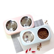 강아지 고양이 밥그릇 물그릇 스텐식기 (2구) minu03272*0095673tz, 1개, 본상품선택