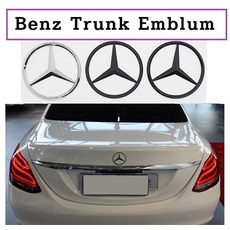 벤츠 트렁크 무광검정 블랙 엠블럼 4MATIC 4매틱 AMG 로고 스티커, 2. 트렁크(9cm)-유광 블랙