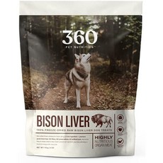 360 Pet Nutrition Freeze Dried Raw 단일 성분 간 치료 미국산 4온스, 1개