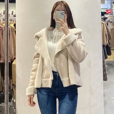 플라스틱아일랜드 뽀글 2컬러 무스탕자켓 - PL7X201IVSS