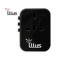 여행용 멀티어댑터 [블랙] USB 4포트 고속충전 파우치증정