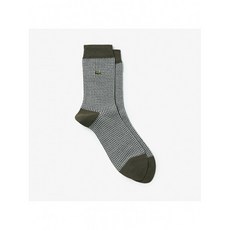 [SALE/30%OFF]LACOSTE하운드 투스 자카이드 니트 삭스 라코스테 패션 상품 삭스/양말 카키 브라운 네이비