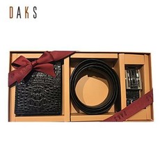 [갤러리아] 닥스닥스핸드백 [선물포장/쇼핑백동봉] 악어가죽 남성지갑&벨트 선물세트16 DBWA0E713BK/DBBE0E703BK