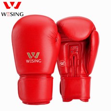 WESING 위싱 아이바 복싱 글러브 격투기 MMA 킥복싱 무에타이 프로 복서 경기용 10 12 OZ 온스, 레드