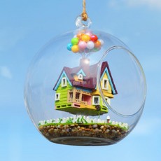 DIY 유리구슬 UP 토토로 미니하우스 미니어처 조립 만들기 어른취미, UP + [행거]