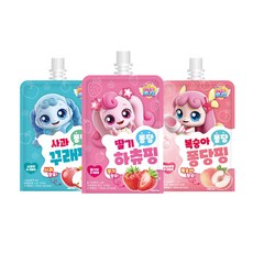 캐치티니핑 음료수 100ml 하츄핑 딸기5개 + 꾸래핑 사과5개 + 퐁당핑 복숭아5개