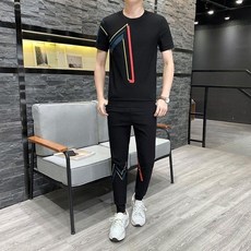 남자 운동 청년 캐쥬얼 트렌드 t셔츠 9부바지 원