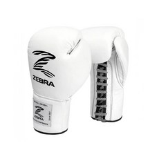 지브라 복싱 글러브 - [ZPRG01] ZEBRA PRO Signature Lace Up Fight Gloves white /권투 킥복싱 무에타이 MMA 종합격투기