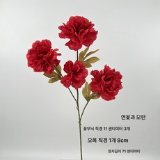 레드 웨딩 싱글 모조 빅 레드 와인 웨딩홀 로드인테리어 꽃꽂이 조화, 연꽃 모란-레드