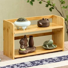 원목그릇장 찻잔 커피잔 다기장 식탁위 미니 선반 엔틱 다용도, 2. 2단 50cm 선반