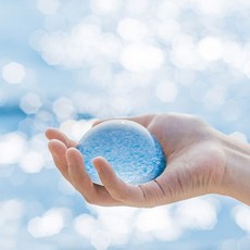 반짝이는 파도 크리스탈 유리 반구 문진, 77mm