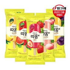 [KT알파쇼핑]빙그레 따옴바 복숭아/딸기/사과/패션프루트/수박 30개 바 아이스크림, 따옴바 수박 30개