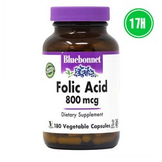 BlueBonnet Folic Acid 800mcg 엽산 비타민 180캡슐, 1개, 180정