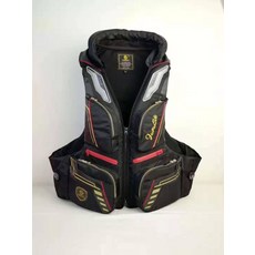 가마가츠 사계절 갯바위 선상 낚시조끼 구명조끼, 블랙