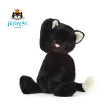 JELLYCAT 젤리캣 바쉬풀 검은 고양이 수면 애착 인형, 블랙, 31cm